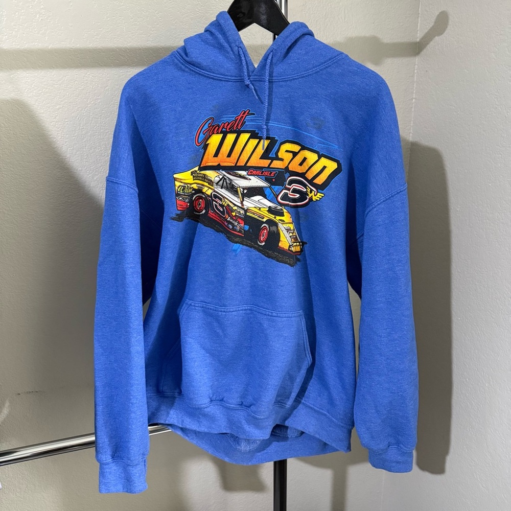 Blue and yellow Garett Wilson hoodie Cut tag Fits Like a XL